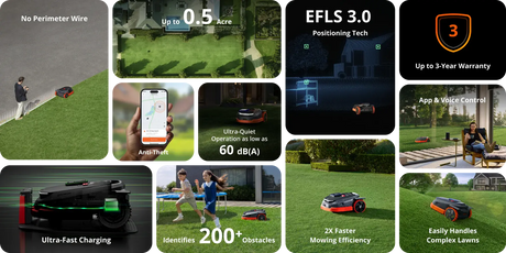 Segway Navimow X390— Up to 2.5 Acres (Wire-Free GPS) - Robo Maintain